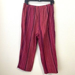 Teddi Womens Pants Size 14 Linen Blend Red Pink Pullon